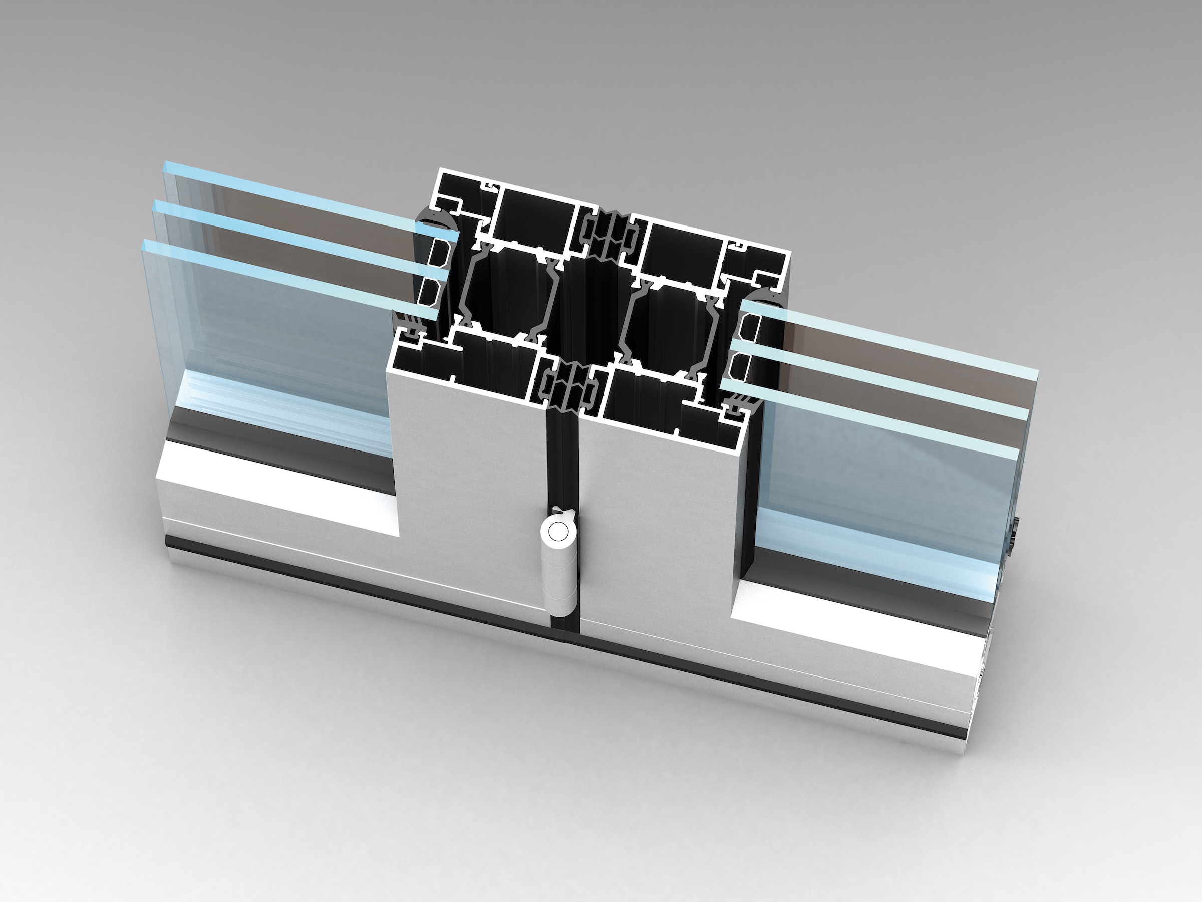 Image showing bifold door profiles and triple glazing