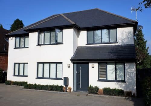 Exlabesa KC51 in a new build house, grey aluminium windows