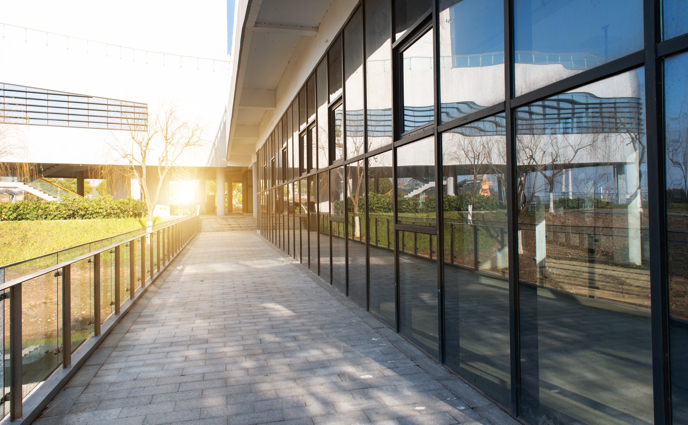 Exlabesa KLW Curtain Walling outside view at sunset