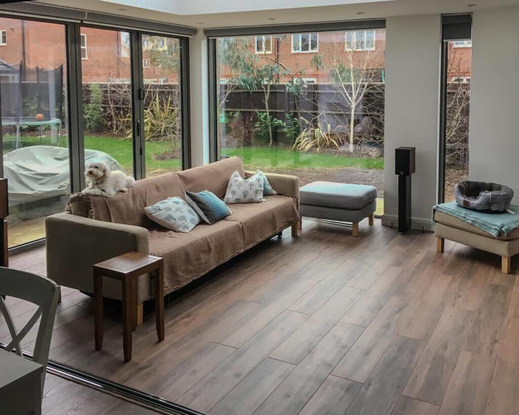 picture of the bifold doors inside the house