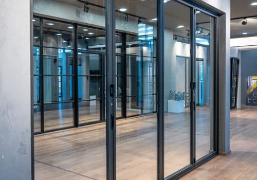 MF6500 internal bifold door in a showroom setting